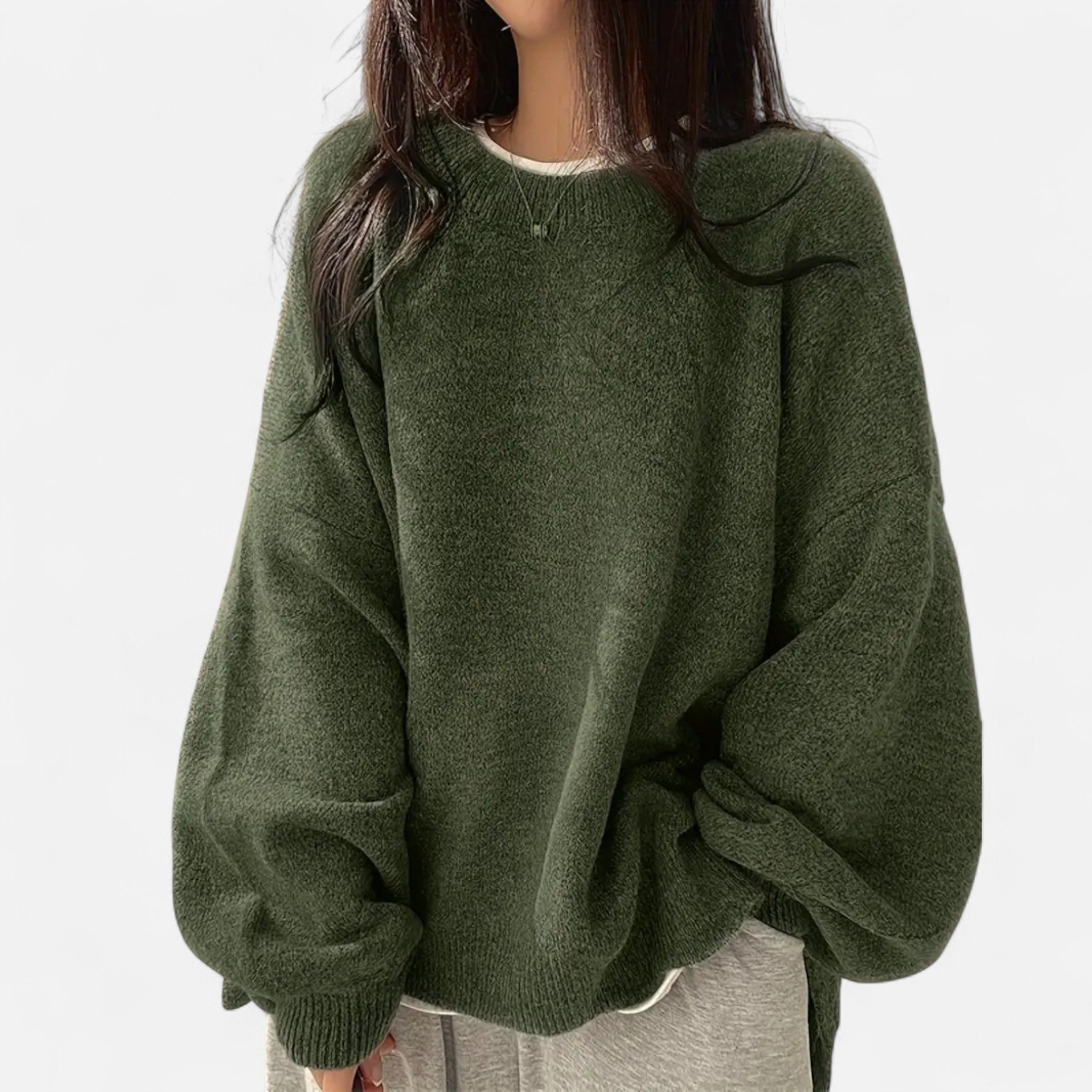 Aveline the Label | Women’s Solid Crew Neck Pullover Sweater