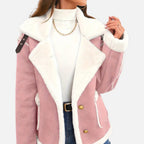 Aveline the Label | Women’s Suede Jacket with White Fur Lining