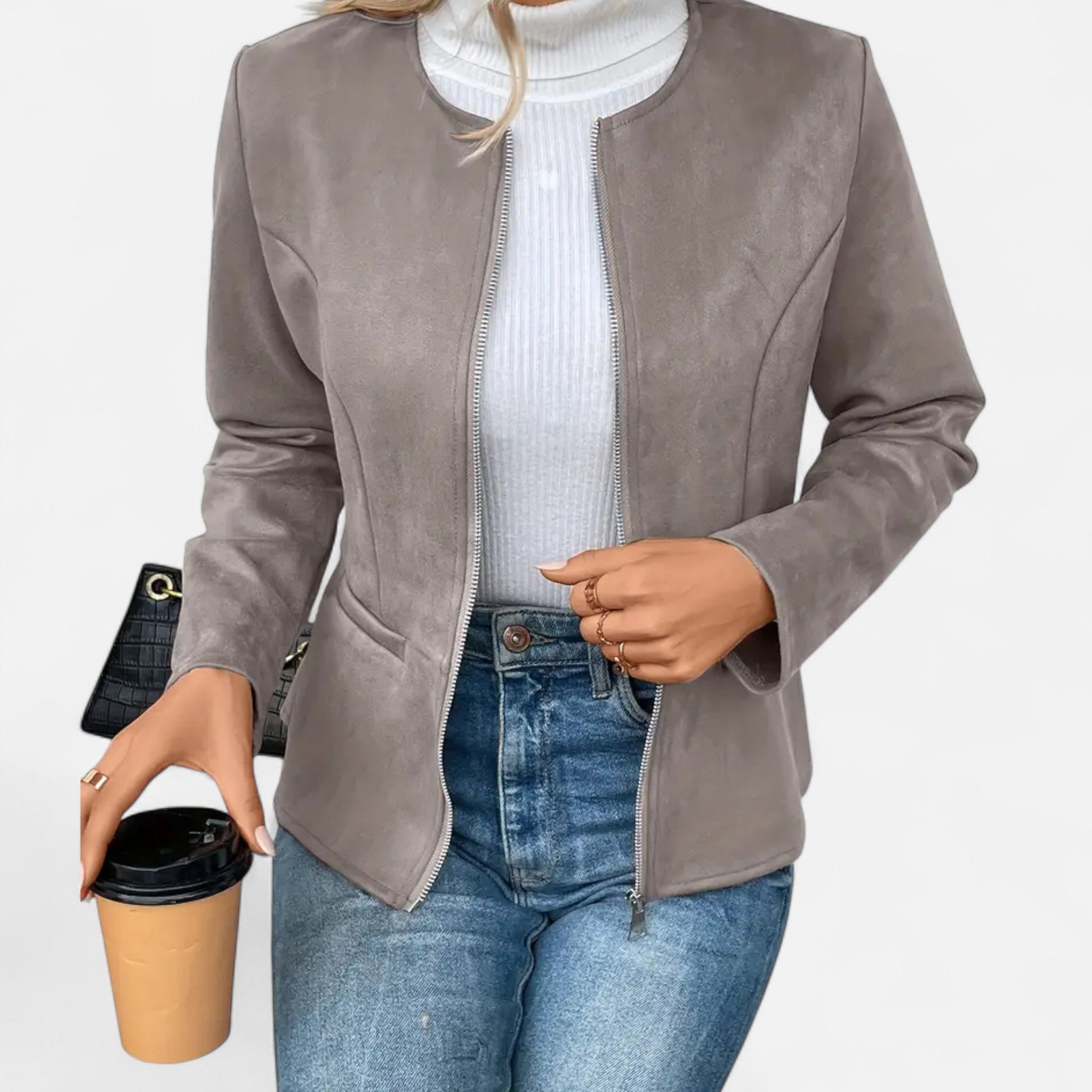 Aveline the Label | Women’s Cropped Jacket with Zipper