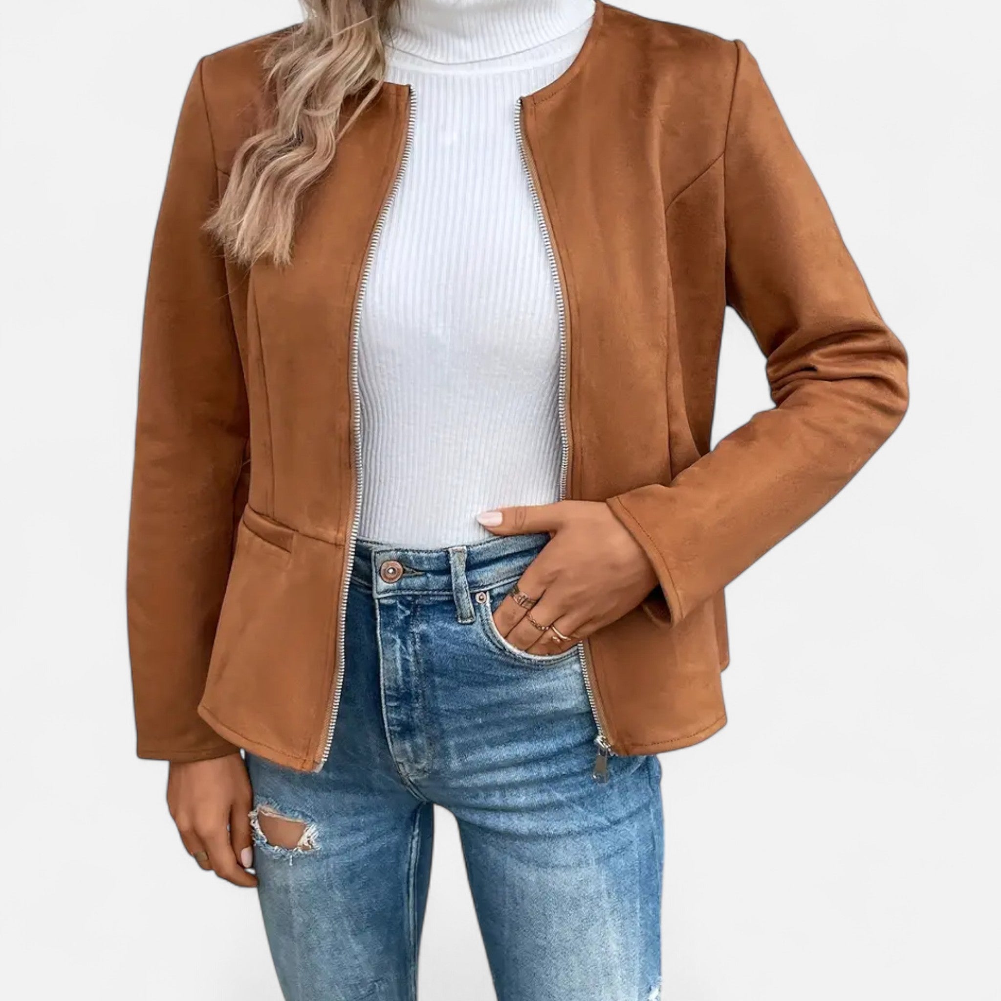 Aveline the Label | Women’s Cropped Jacket with Zipper