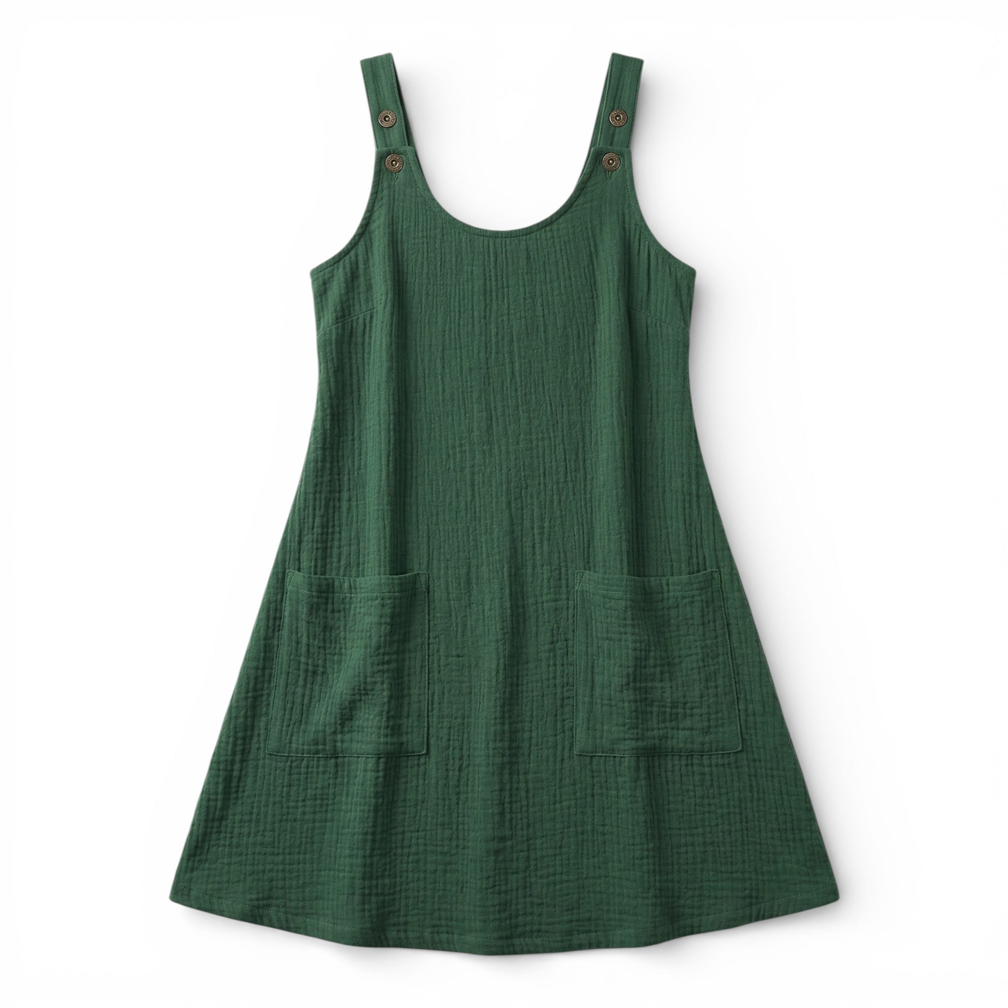 Women’s Sleeveless A-Line Dress – Knee-Length Pocket Design