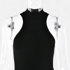 Aveline the Label | Women’s Satin Cut-Out Maxi Dress Silky Grace Sculpted Elegance