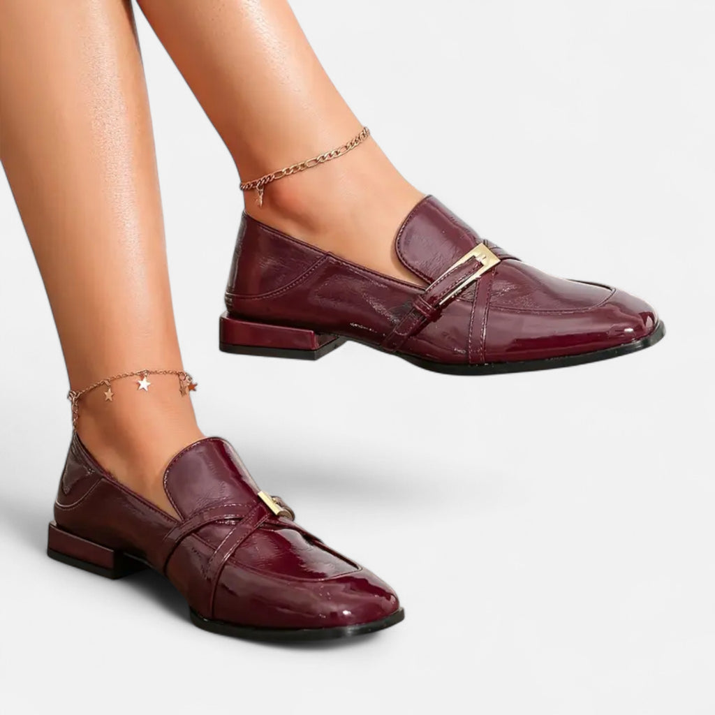 Aveline the Label | Women’s Burgundy Loafers with a Single Strap