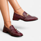 Aveline the Label | Women’s Burgundy Loafers with a Single Strap