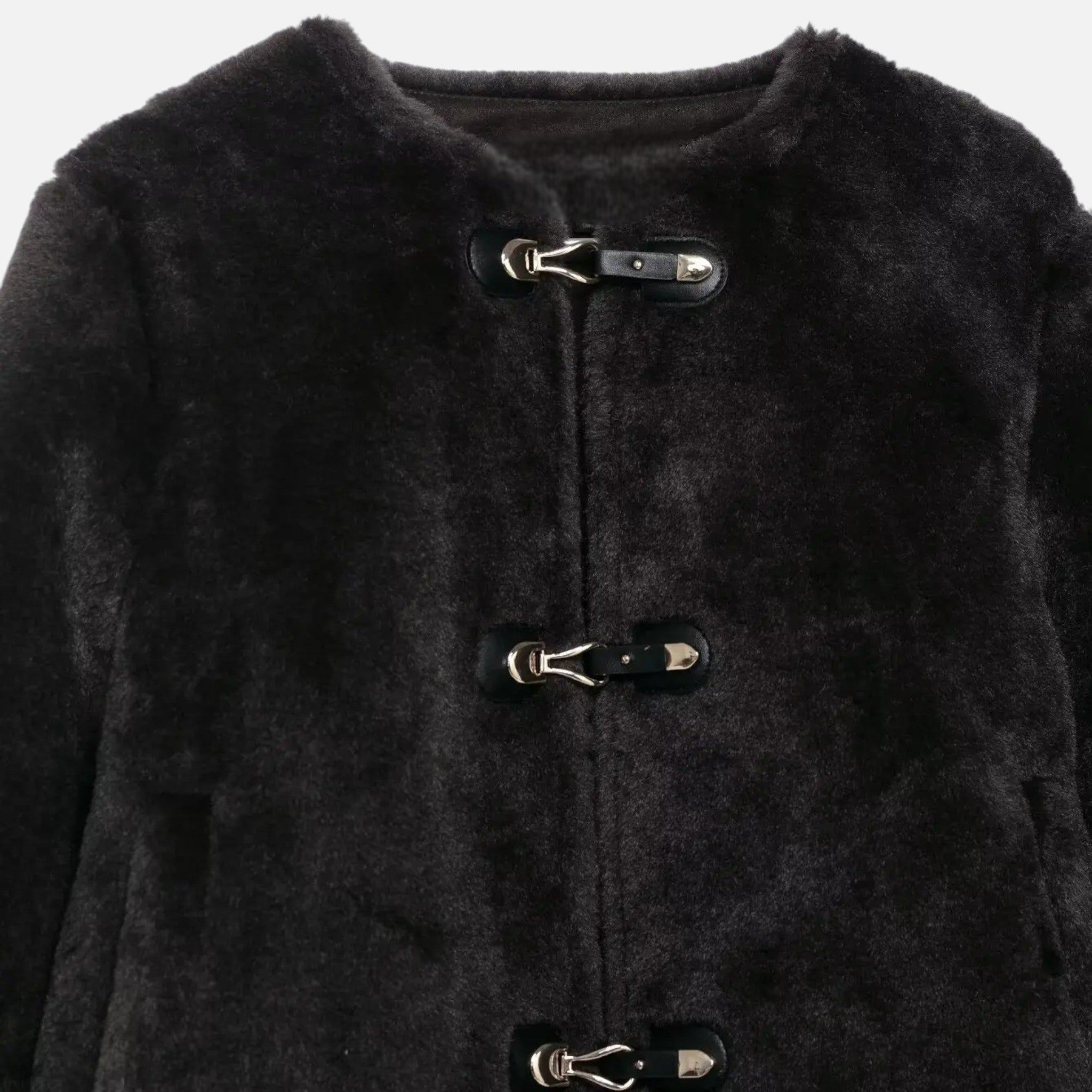 Aveline the Label | Women’s Faux Fur Jacket with Toggle Buttons
