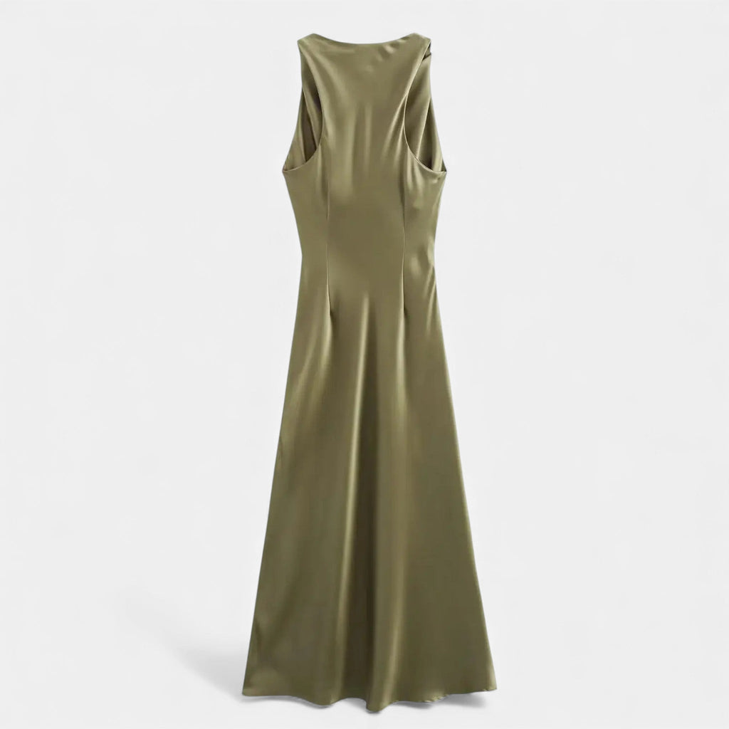 Aveline the Label | Women’s Satin Midi Slip Dress