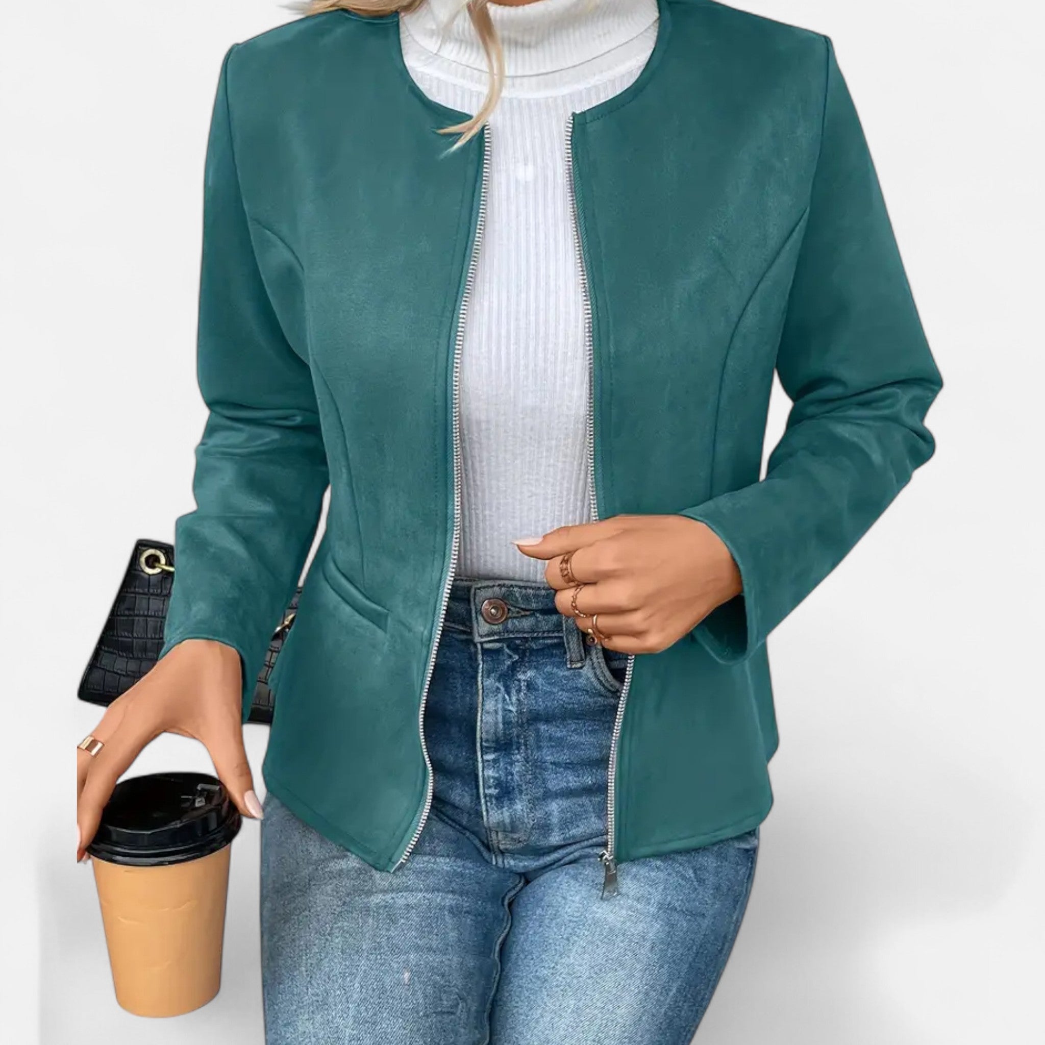 Aveline the Label | Women’s Cropped Jacket with Zipper