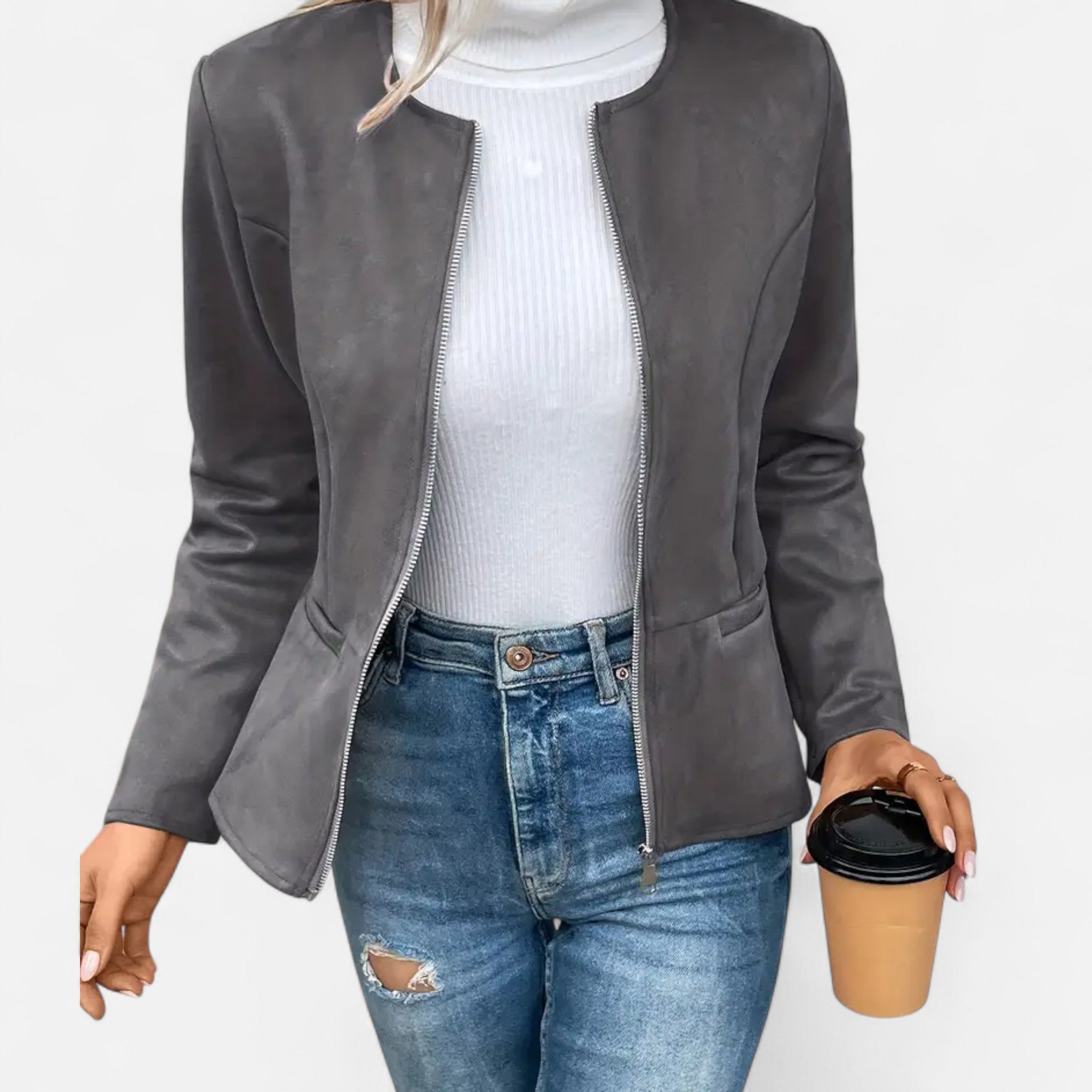 Aveline the Label | Women’s Cropped Jacket with Zipper