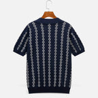 Aveline the Label | Men’s V-Neck Knit Sweater – Short Sleeve, Textured Design