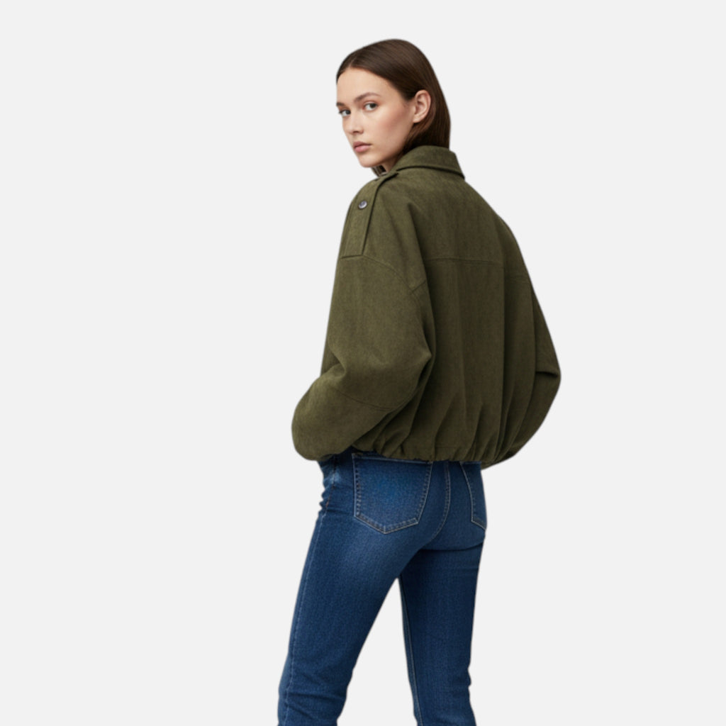 Aveline the Label | Women’s Suede Loose-Fit Zipped Jacket