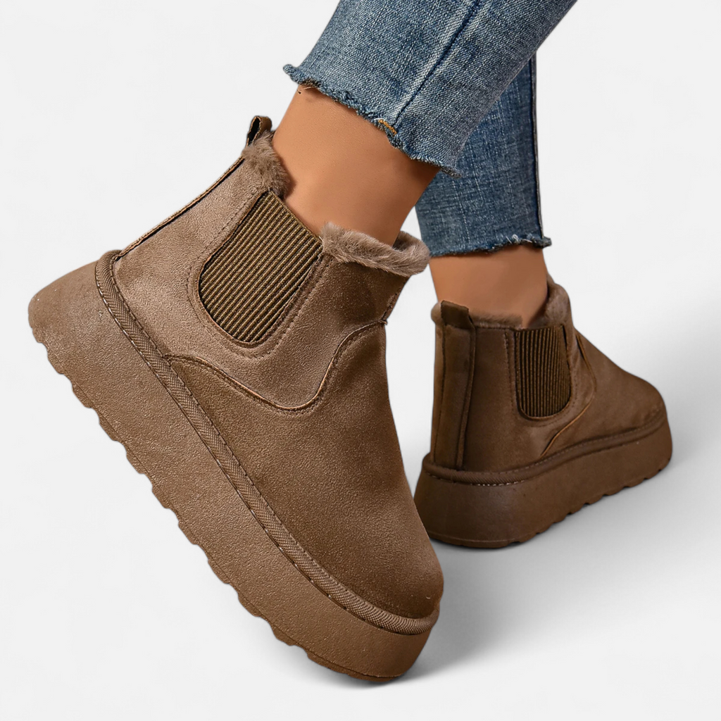 Aveline the Label | Women’s Short Plush Platform Ankle Boots