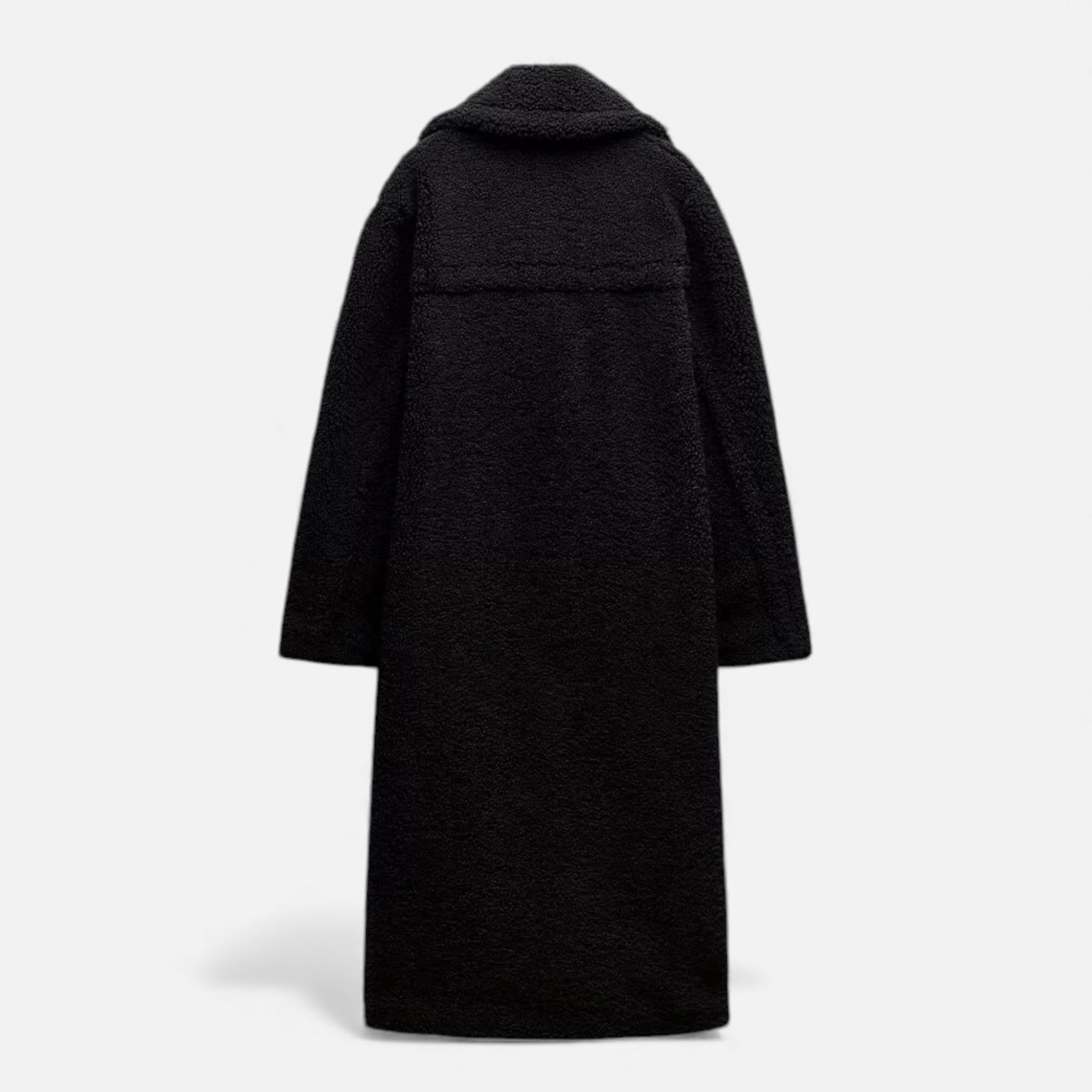 Aveline the Label | Women’s Long Teddy Coat with Double Breasted Front