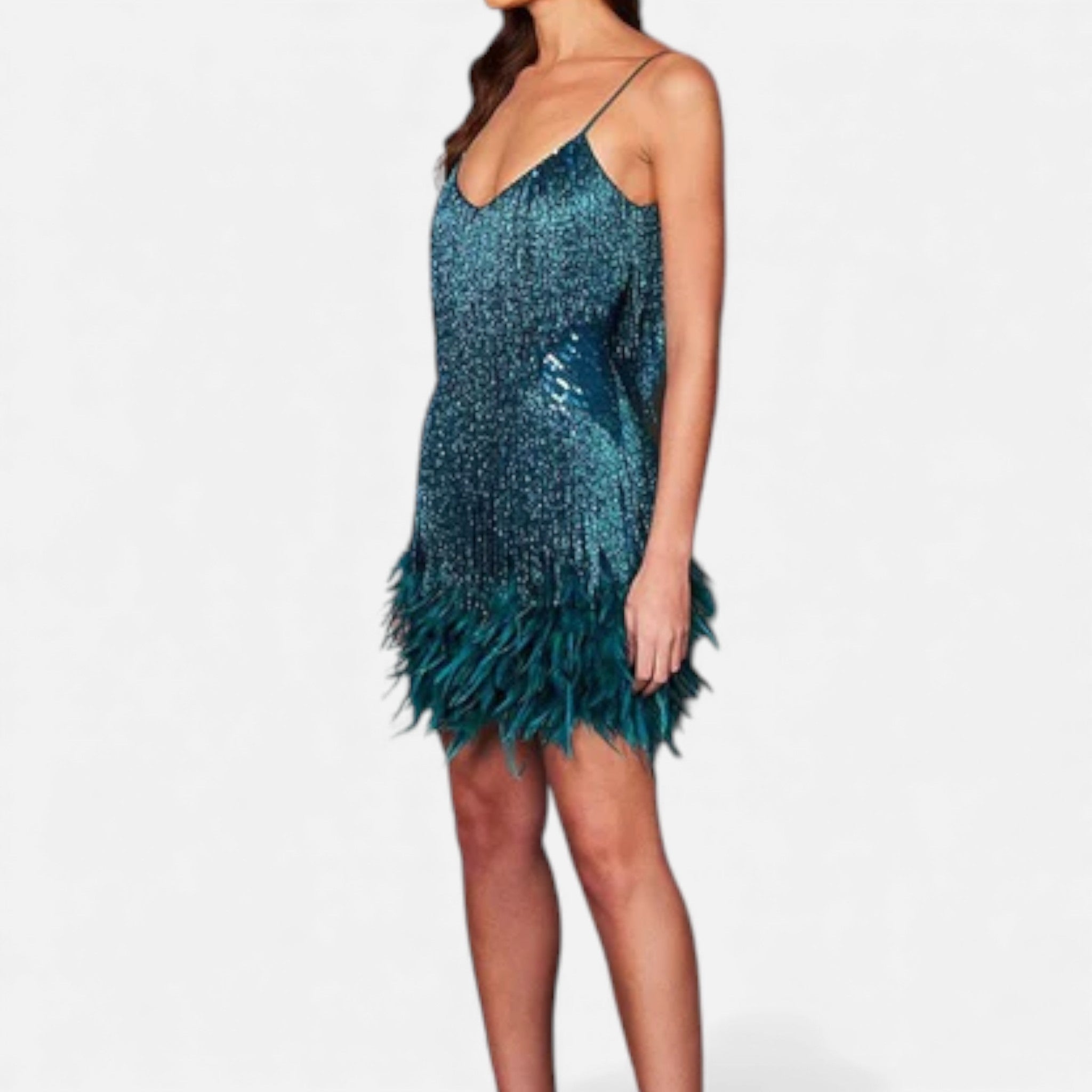 Aveline the Label | Women’s Elegant Feather Cocktail Dress