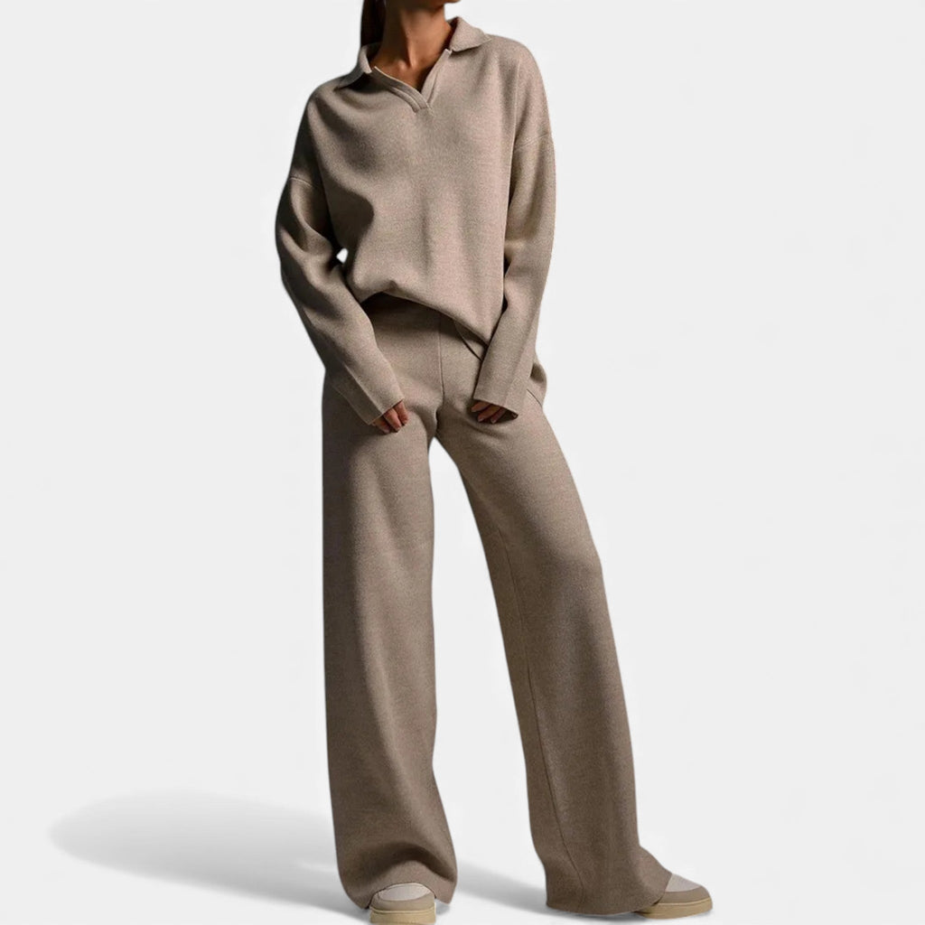 Women’s Cashmere-Feel Elegant Knit Lounge Set