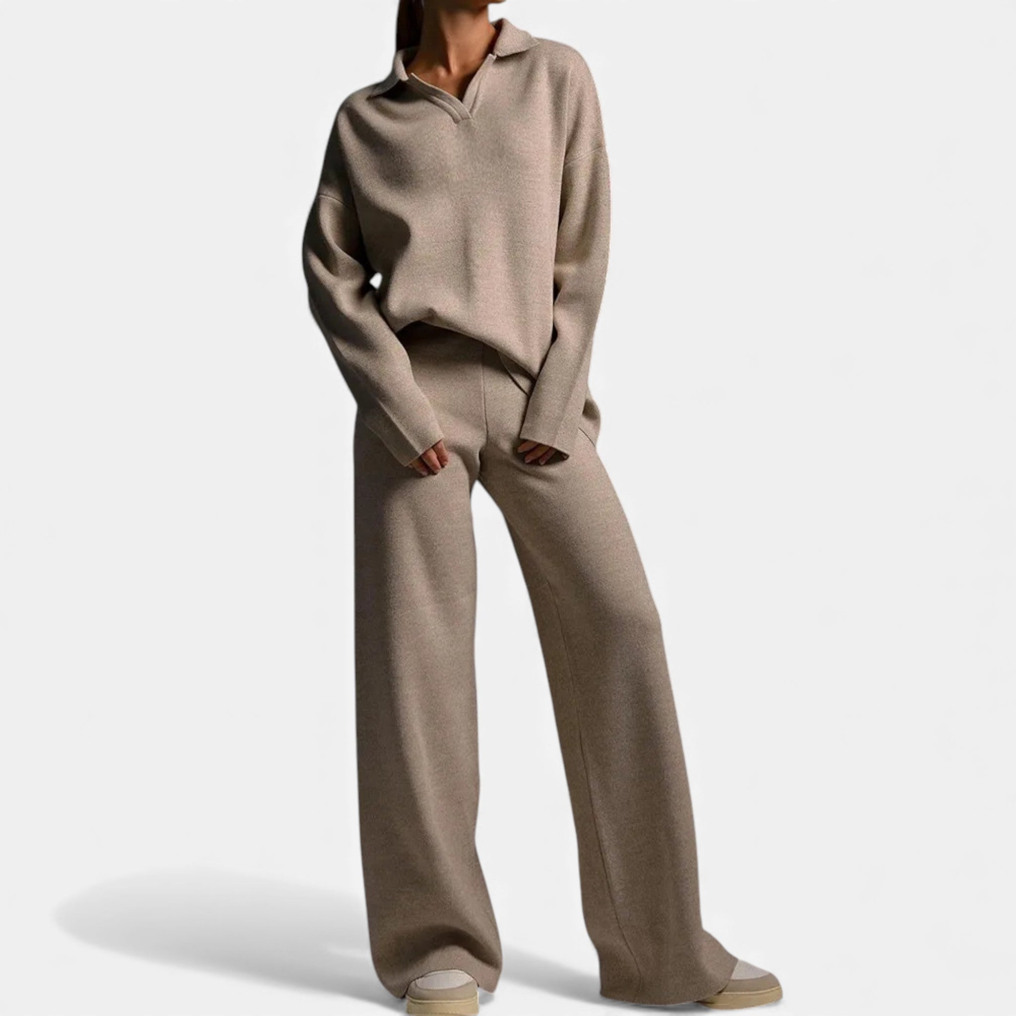 Women’s Cashmere-Feel Elegant Knit Lounge Set