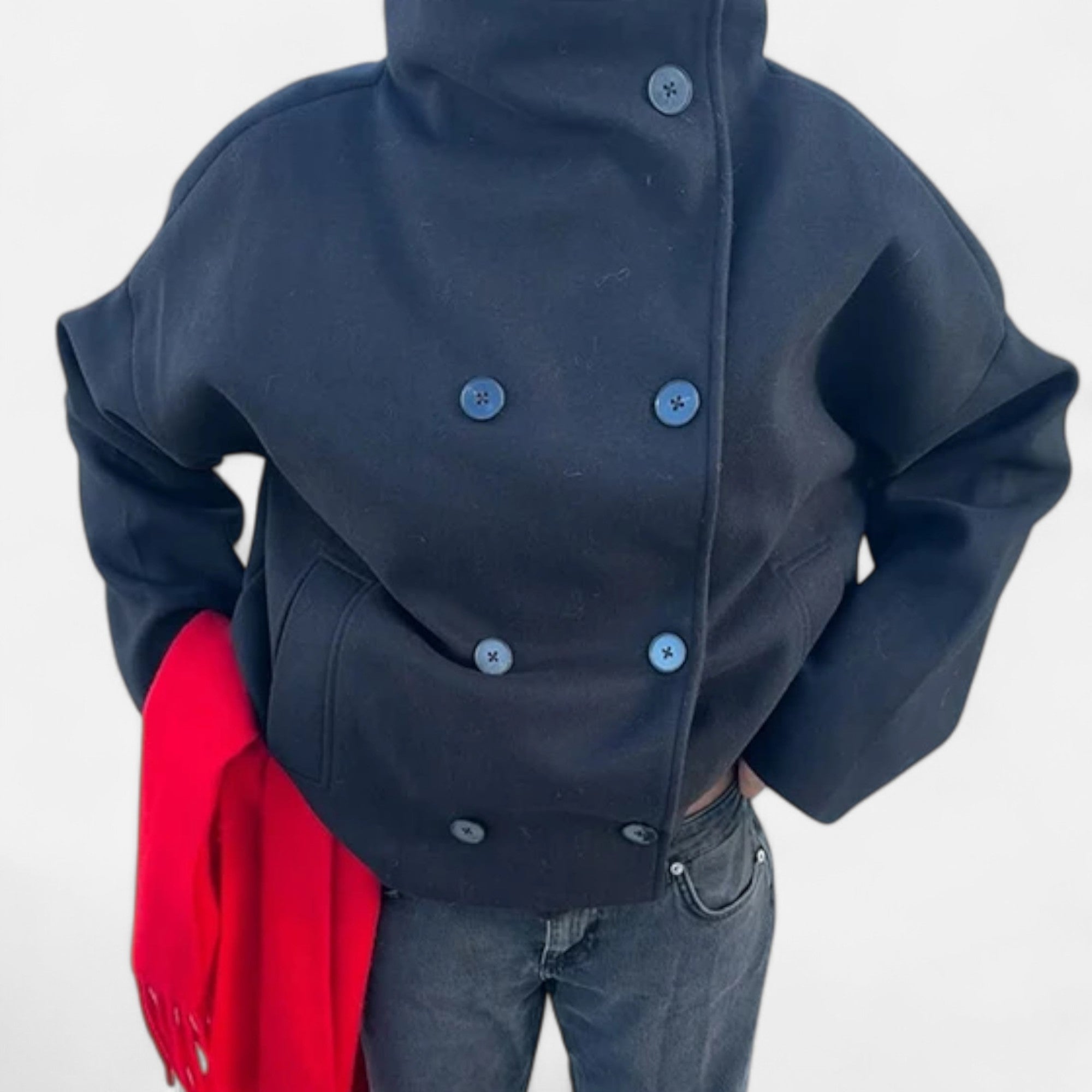 Aveline the Label | Women's Short Coat with Chic High Collar