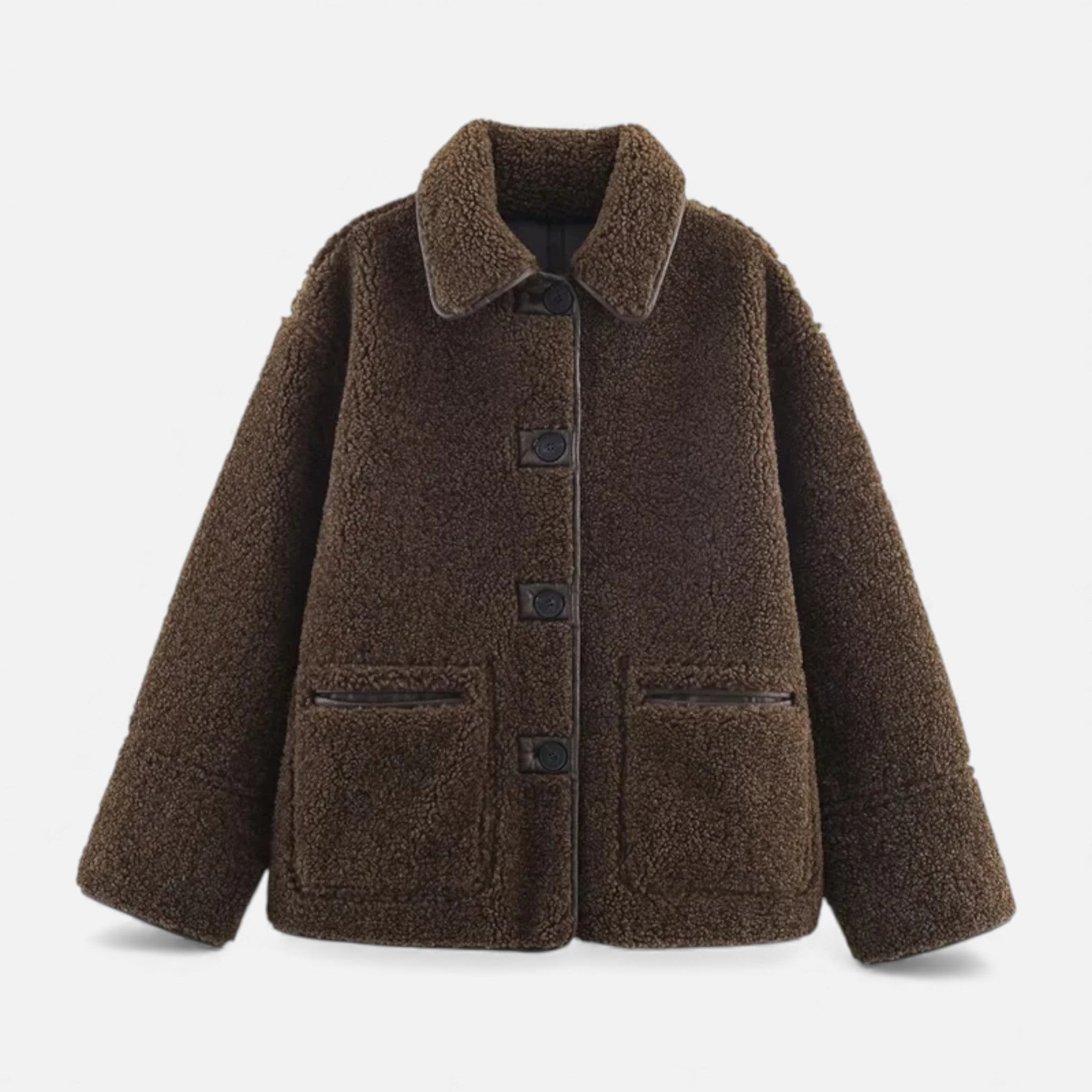 Aveline the Label | Women’s Reversible Brown Teddy Jacket