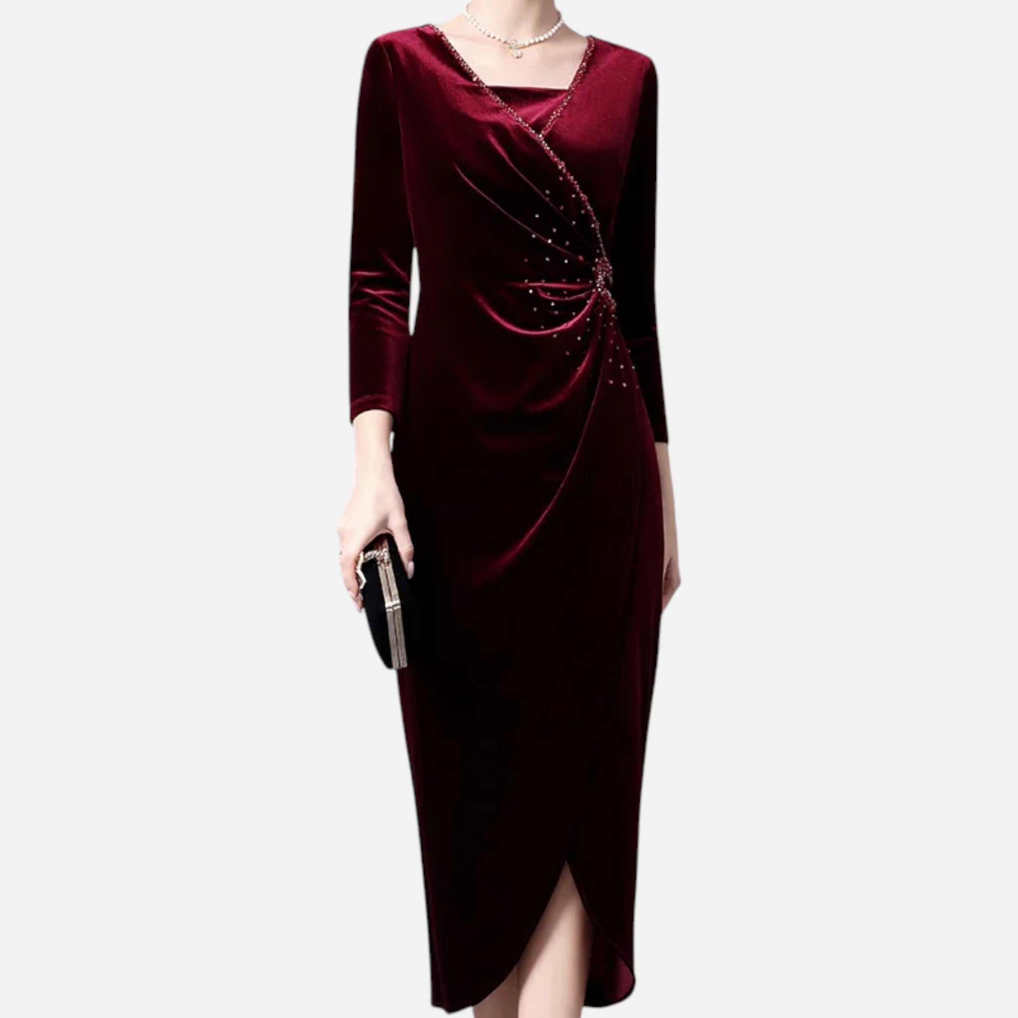 Aveline the Label | Women’s Draped Velvet Wrap Dress