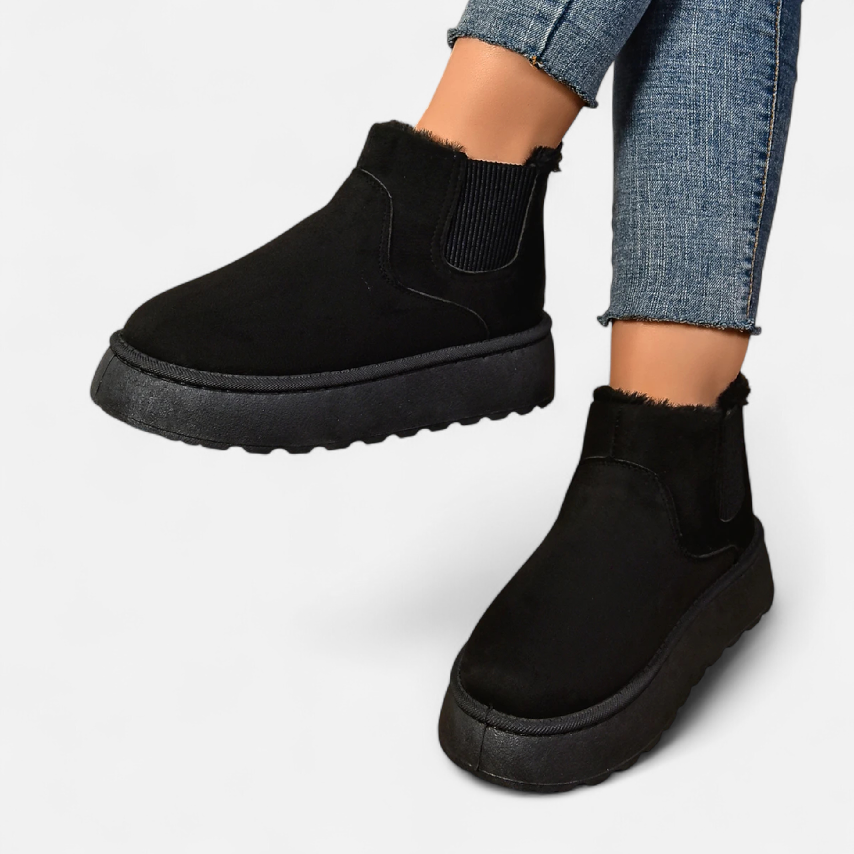 Aveline the Label | Women’s Short Plush Platform Ankle Boots