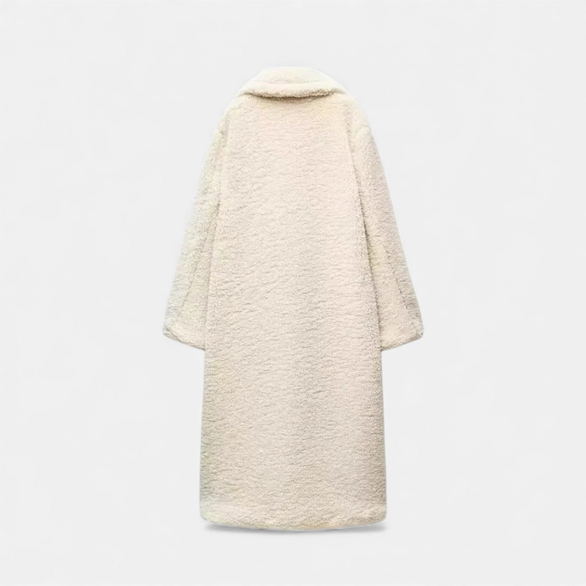 Aveline the Label | Women’s Long Teddy Coat with Double Breasted Front