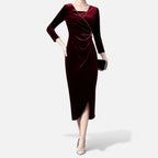 Aveline the Label | Women’s Draped Velvet Wrap Dress