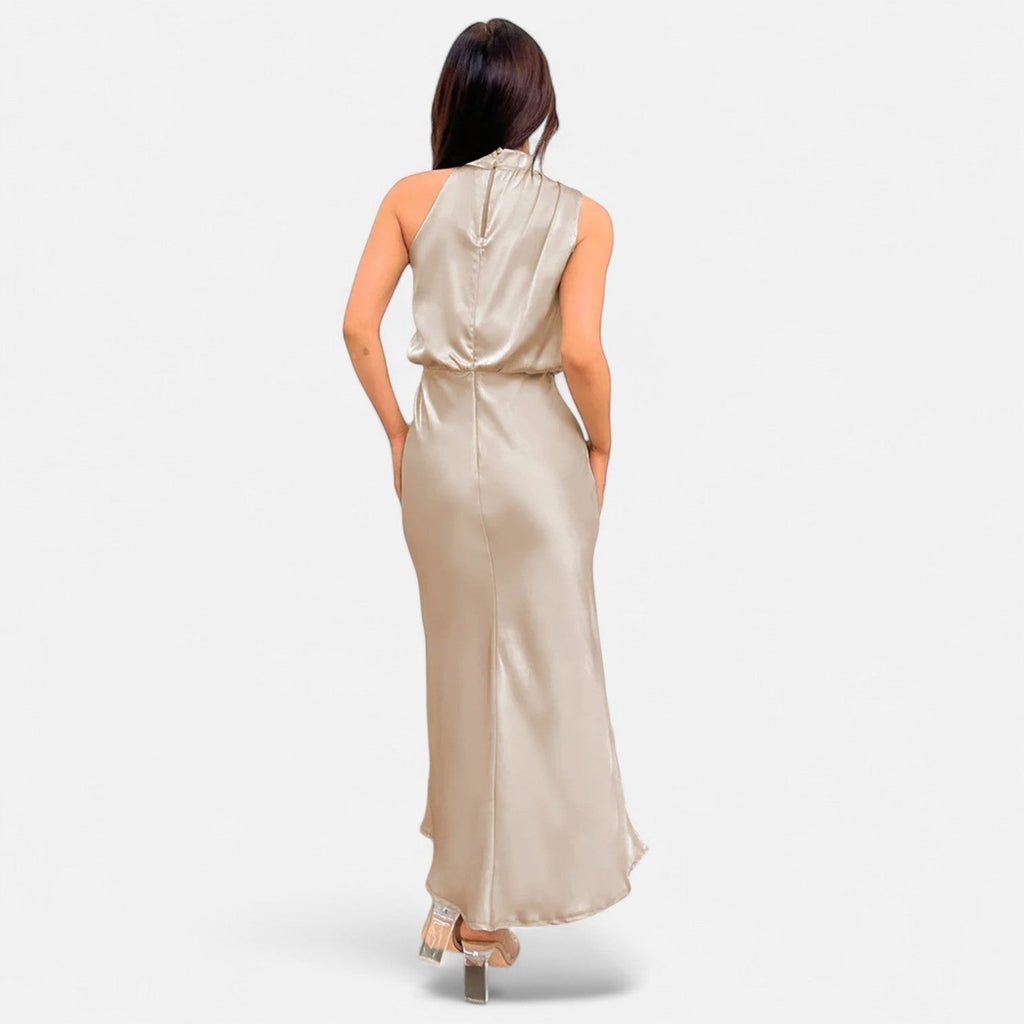 Aveline the Label | Women’s Satin A-Line Sleeveless Long Dress