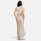 Aveline the Label | Women’s Satin A-Line Sleeveless Long Dress
