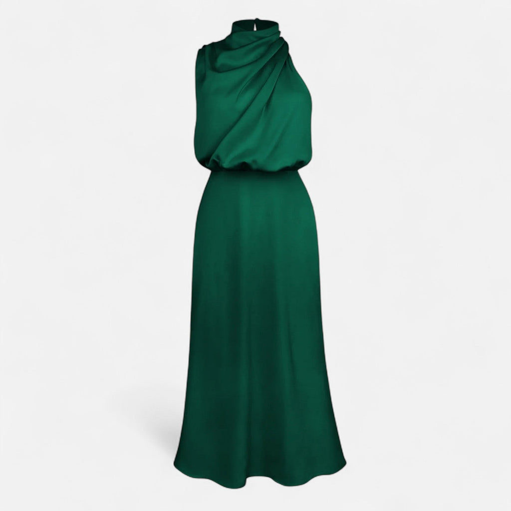 Aveline the Label | Women’s Satin A-Line Sleeveless Long Dress