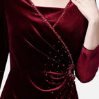 Aveline the Label | Women’s Draped Velvet Wrap Dress