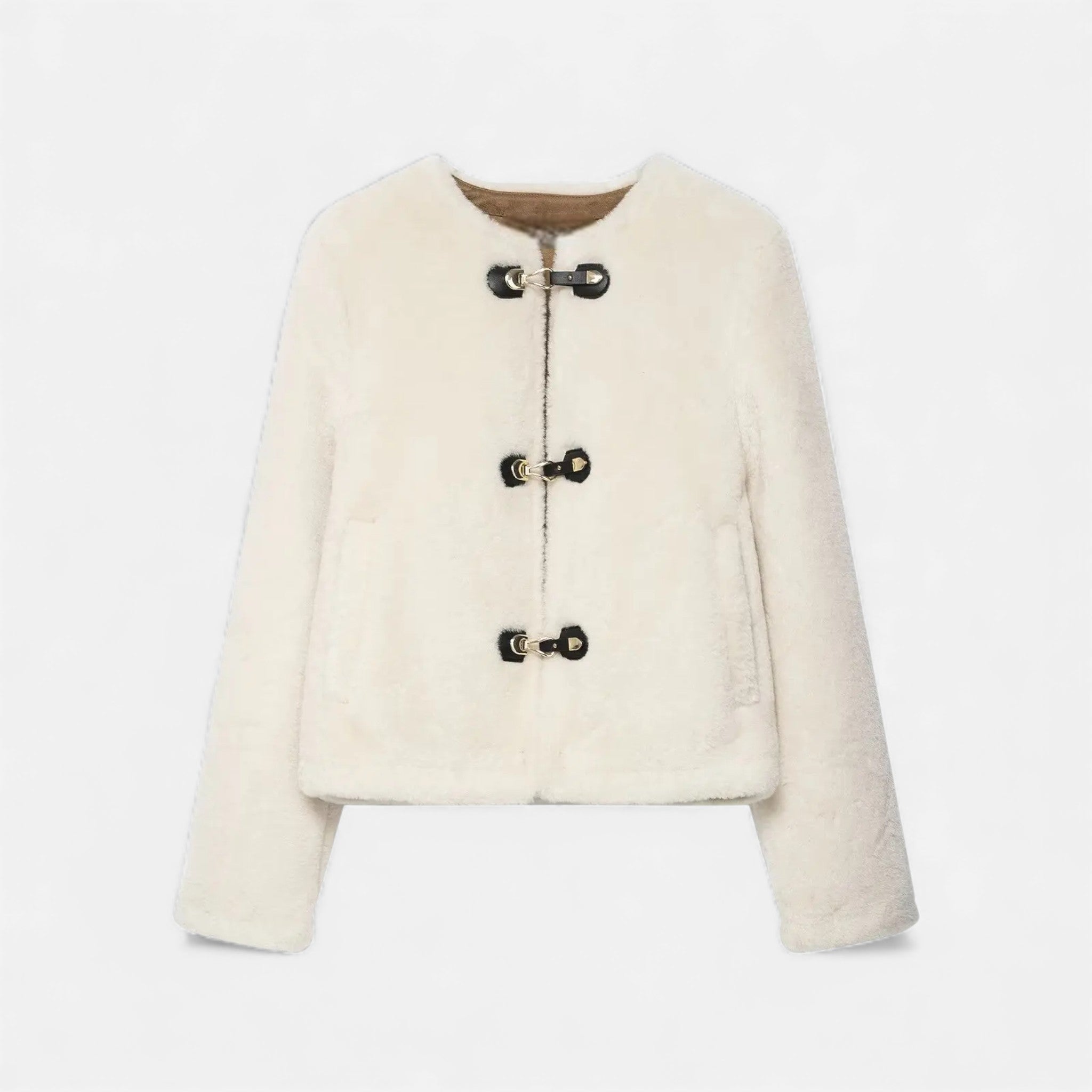 Aveline the Label | Women’s Faux Fur Jacket with Toggle Buttons