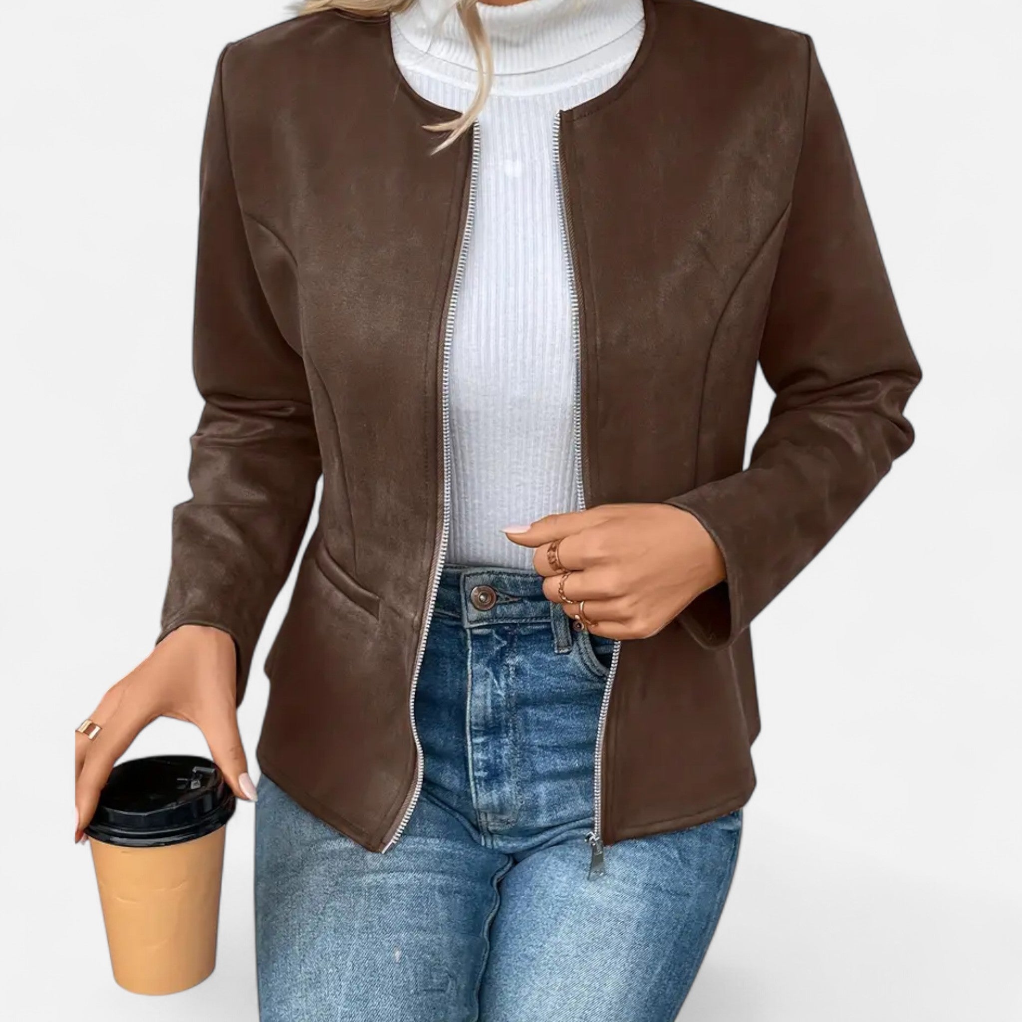 Aveline the Label | Women’s Cropped Jacket with Zipper