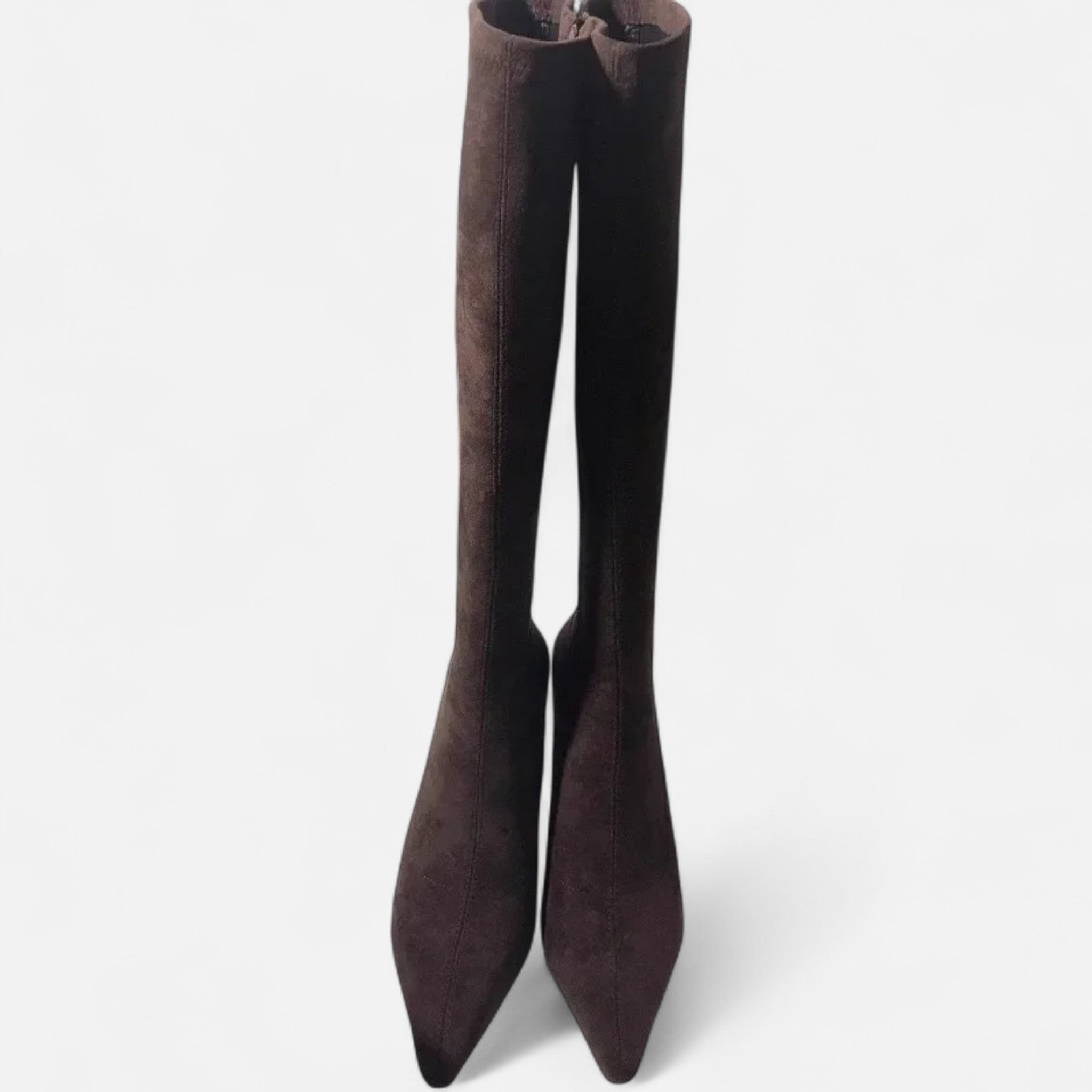 Aveline the Label | Women’s Suede Thigh-High Boots with Heels