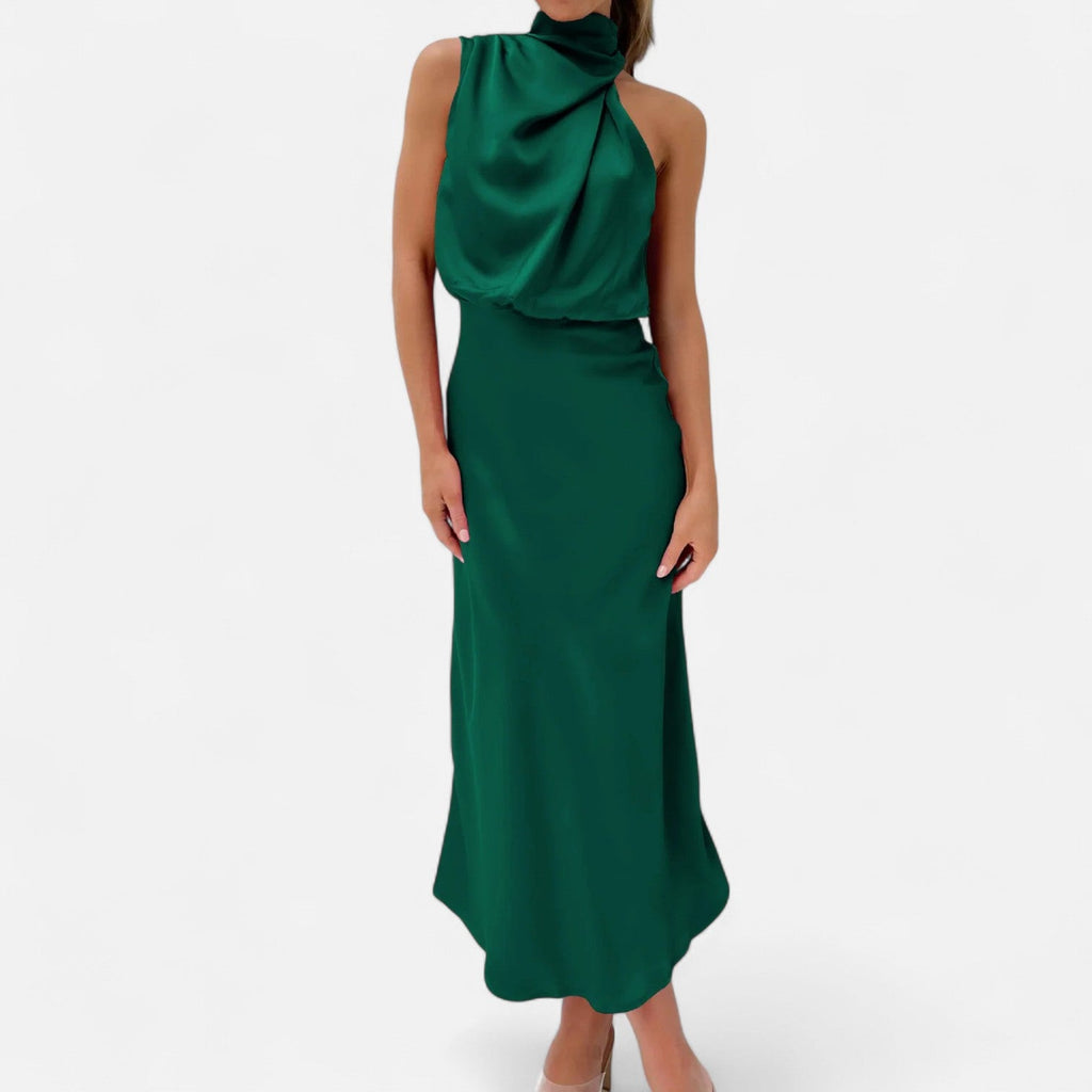 Aveline the Label | Women’s Satin A-Line Sleeveless Long Dress