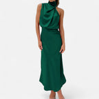 Aveline the Label | Women’s Satin A-Line Sleeveless Long Dress
