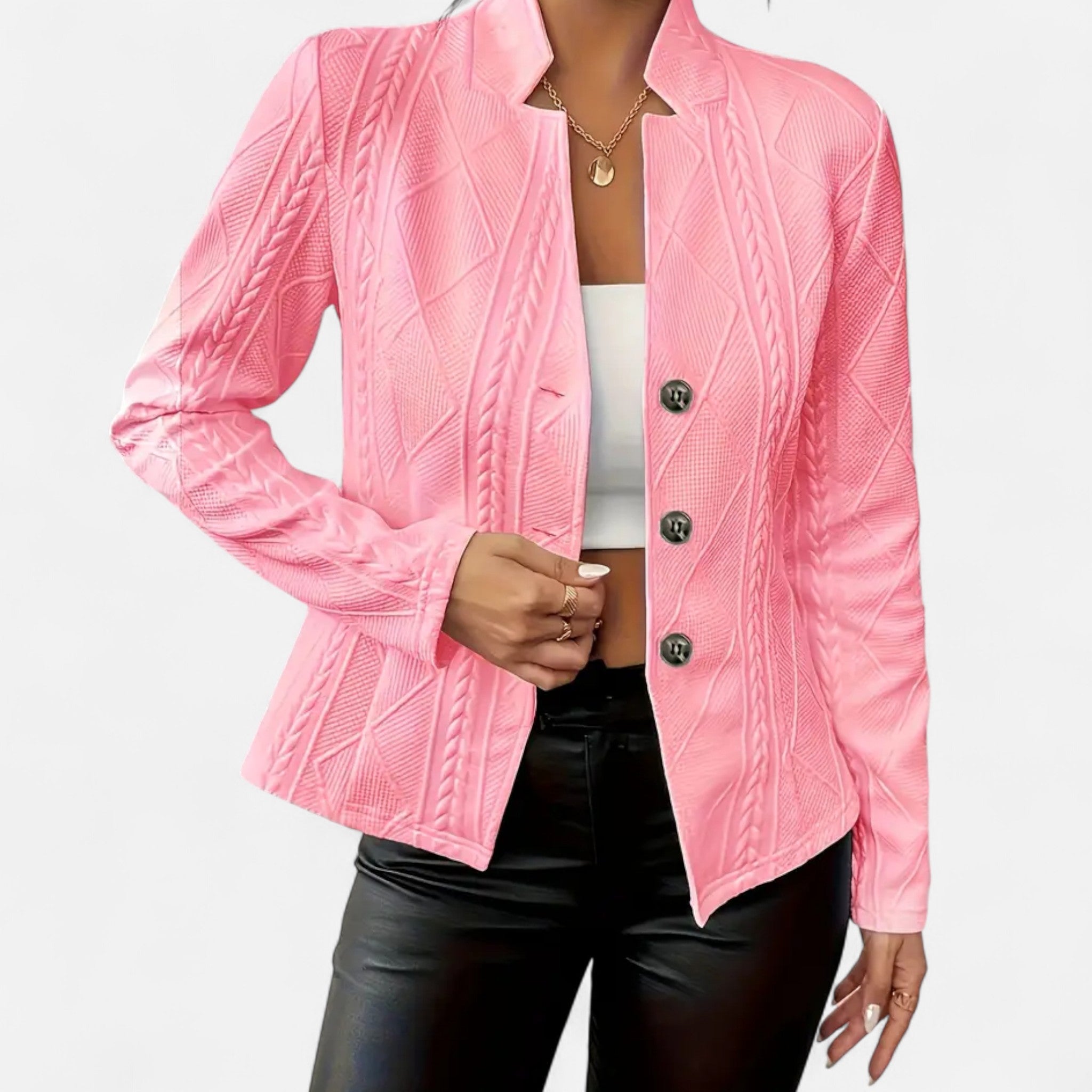Aveline the Label | Women’s Textured Single-Breasted Blazer