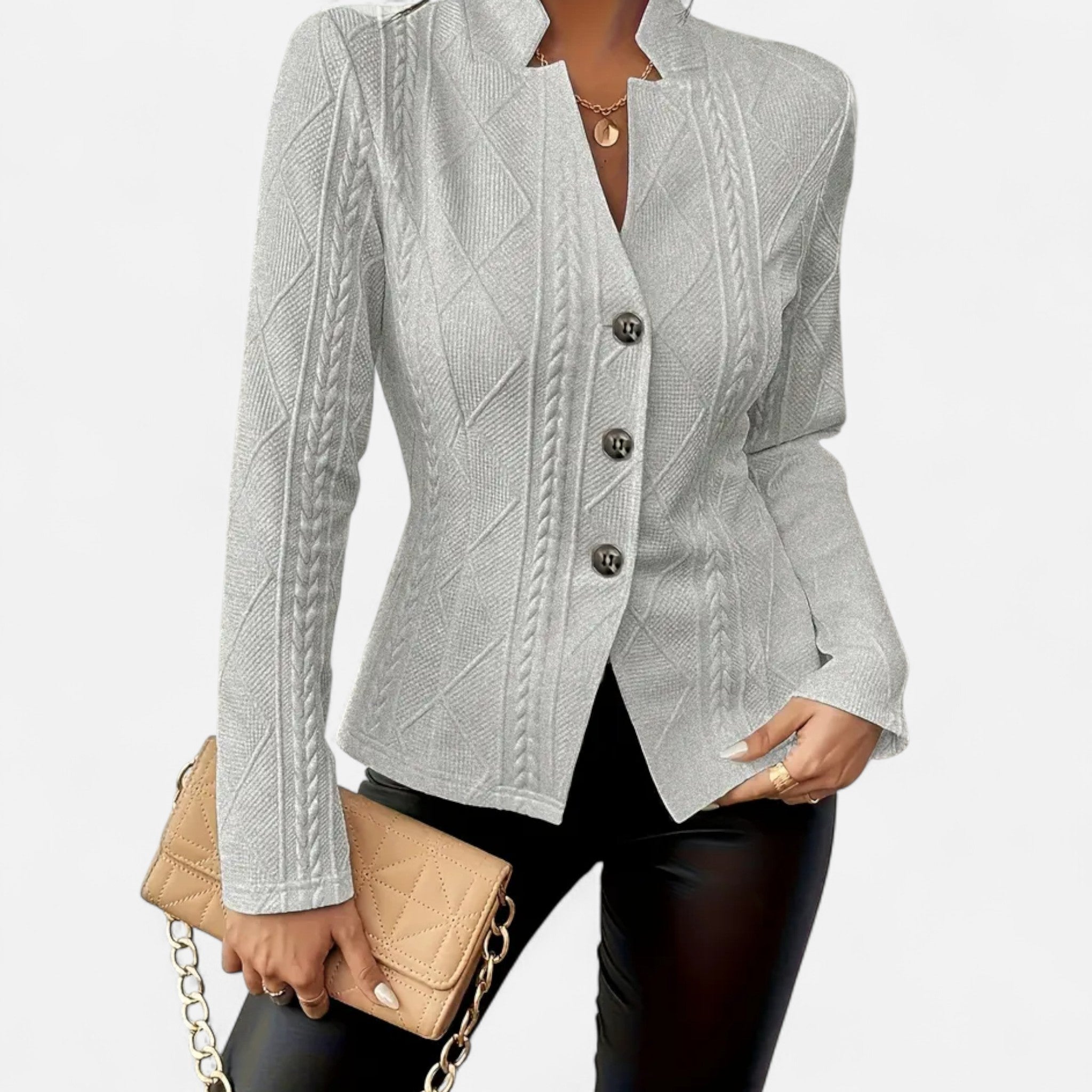 Aveline the Label | Women’s Textured Single-Breasted Blazer