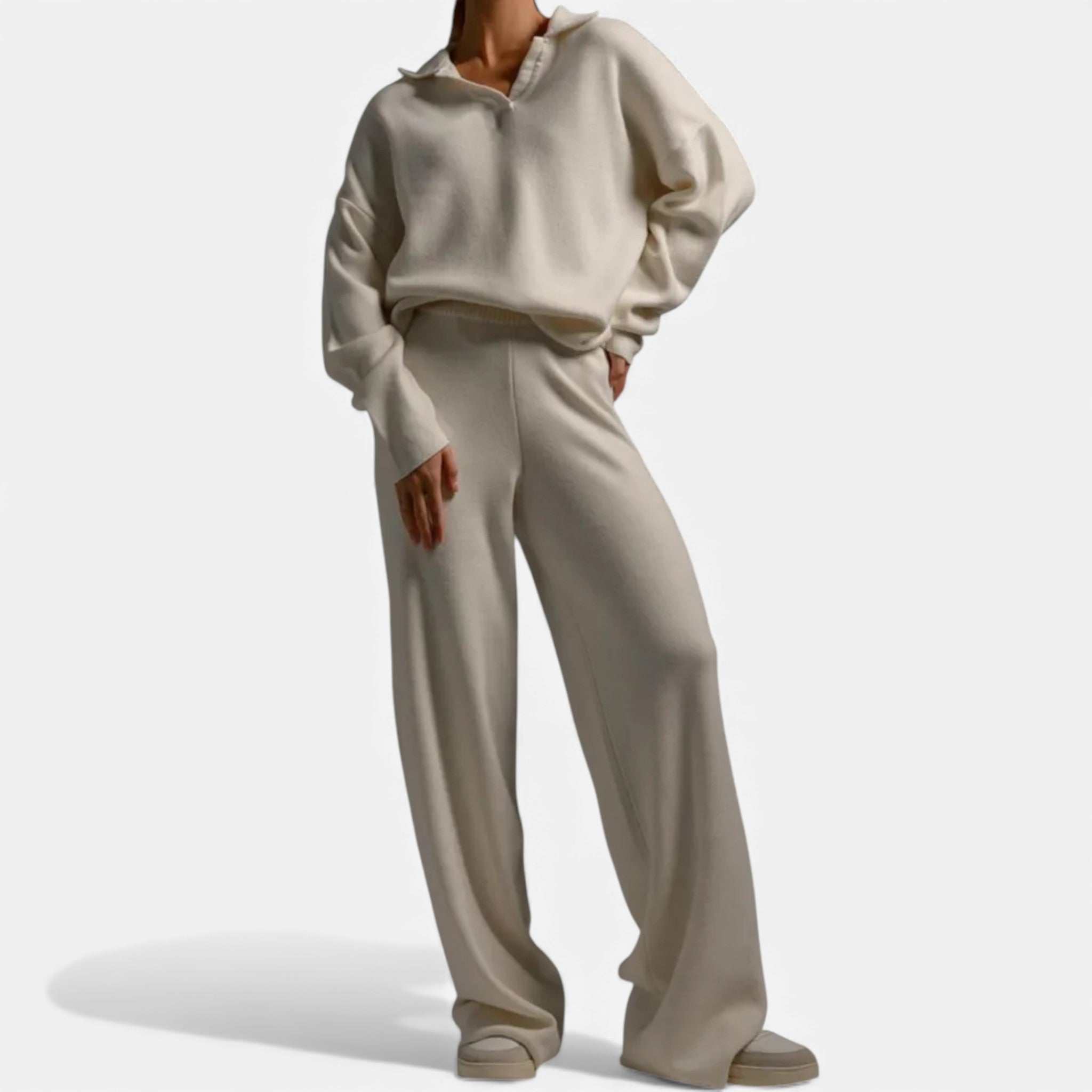 Women’s Cashmere-Feel Elegant Knit Lounge Set