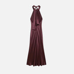 Aveline the Label | Women’s Satin Halter Dress with Open Back