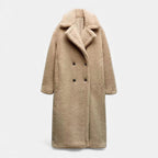 Aveline the Label | Women’s Long Teddy Coat with Double Breasted Front