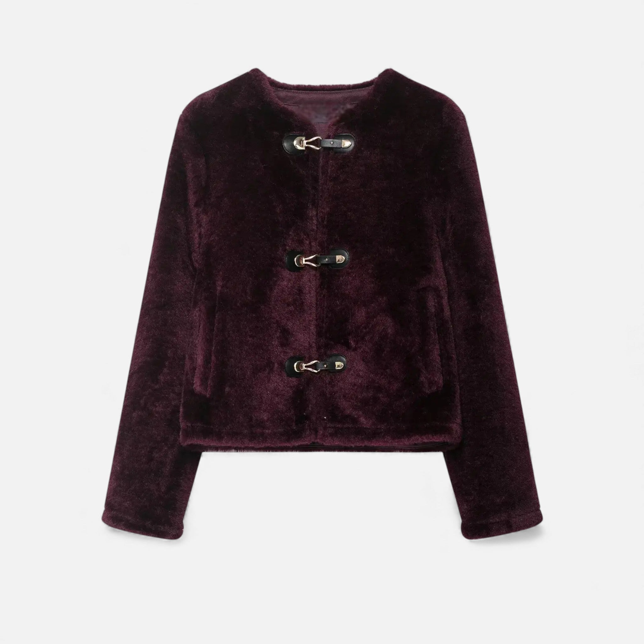 Aveline the Label | Women’s Faux Fur Jacket with Toggle Buttons