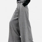 Aveline the Label | Women’s High-Waist Tweed Wide-Leg Pants with Pleated Detail