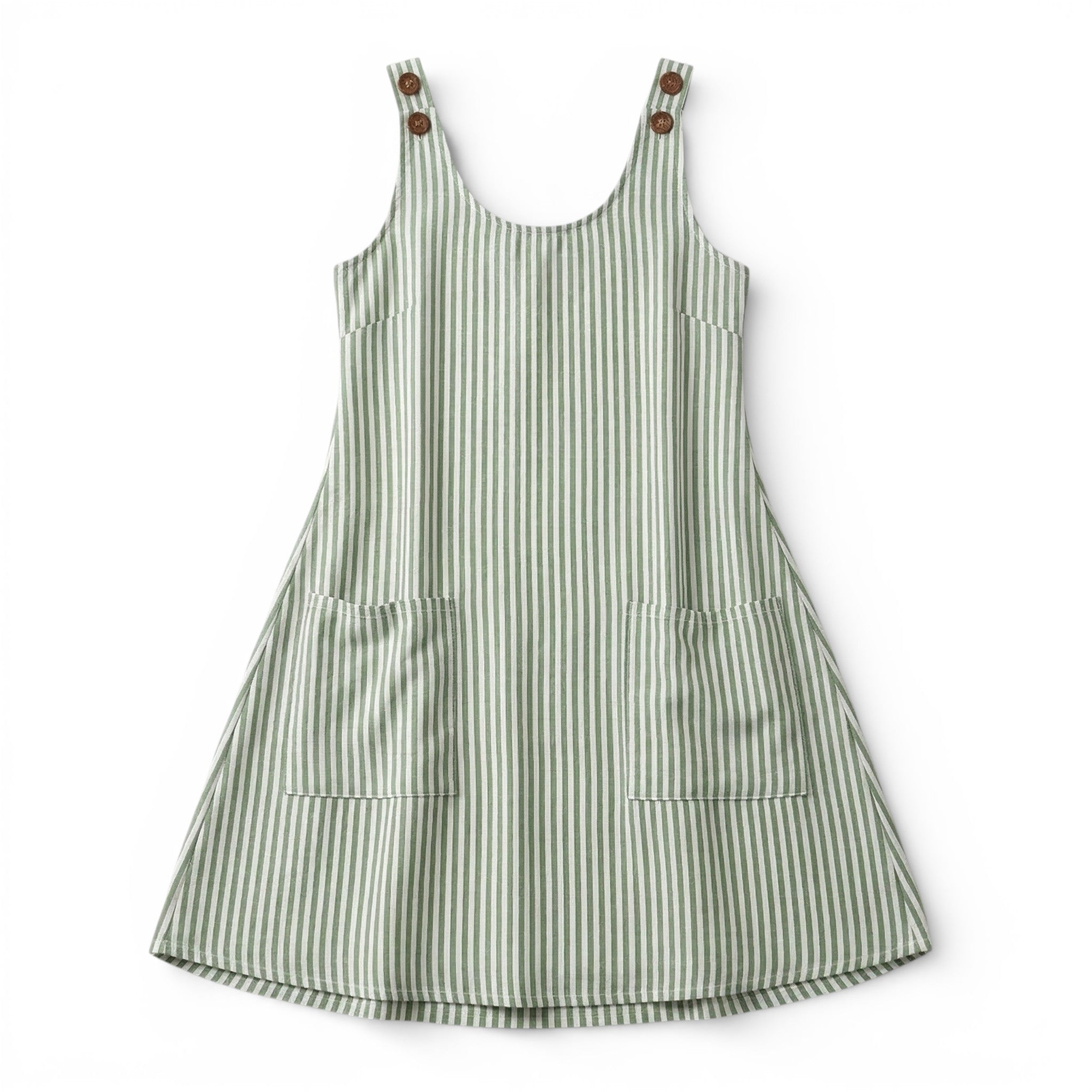 Women’s Sleeveless A-Line Dress – Knee-Length Pocket Design