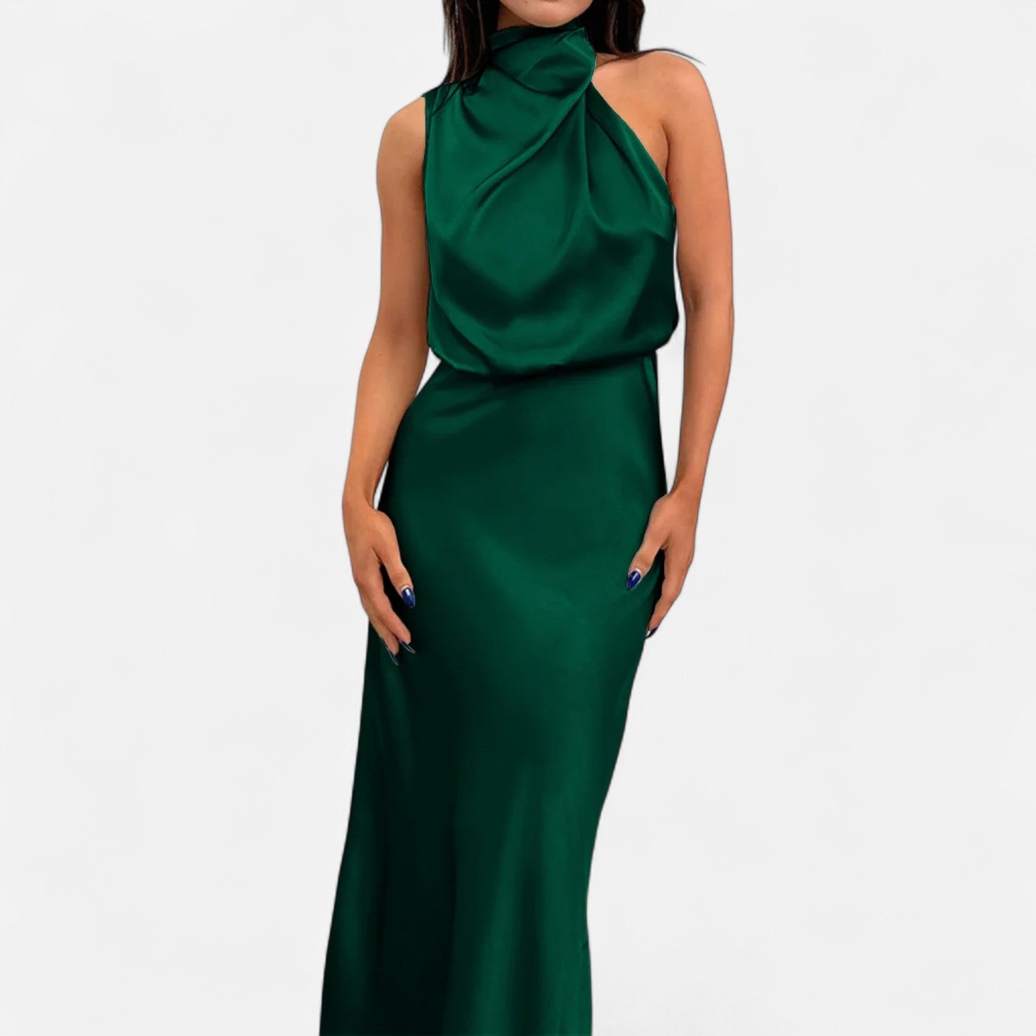 Aveline the Label | Women’s Satin A-Line Sleeveless Long Dress