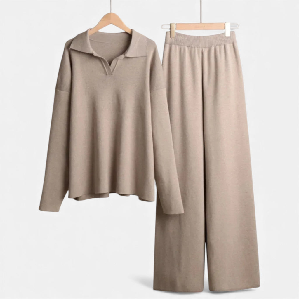 Women’s Cashmere-Feel Elegant Knit Lounge Set