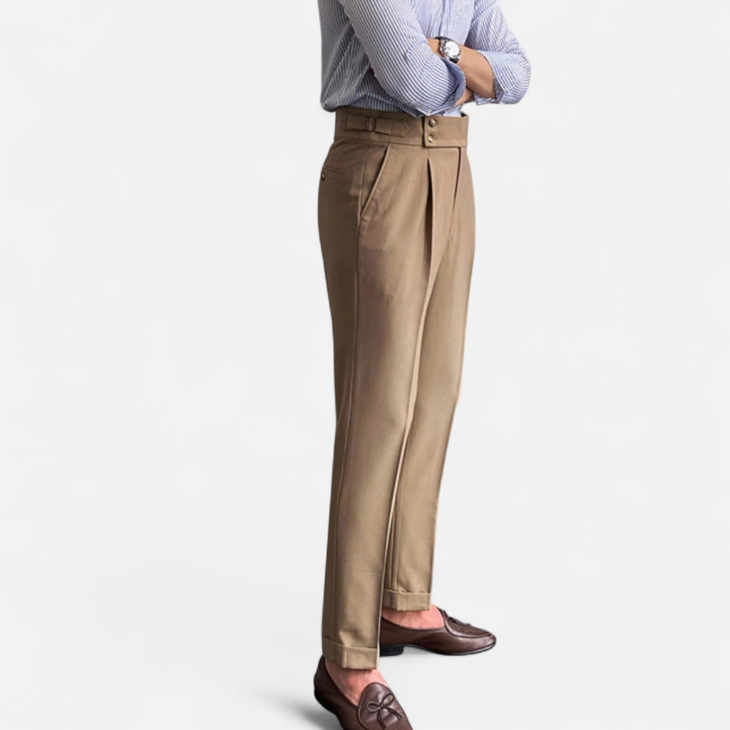 Aveline the Label | Men’s High-Waist Straight-Leg Draped Trousers
