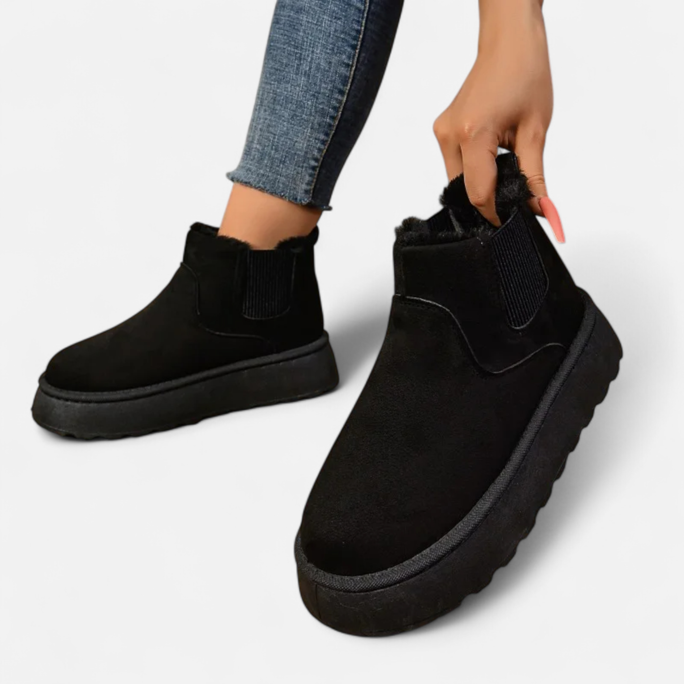 Aveline the Label | Women’s Short Plush Platform Ankle Boots