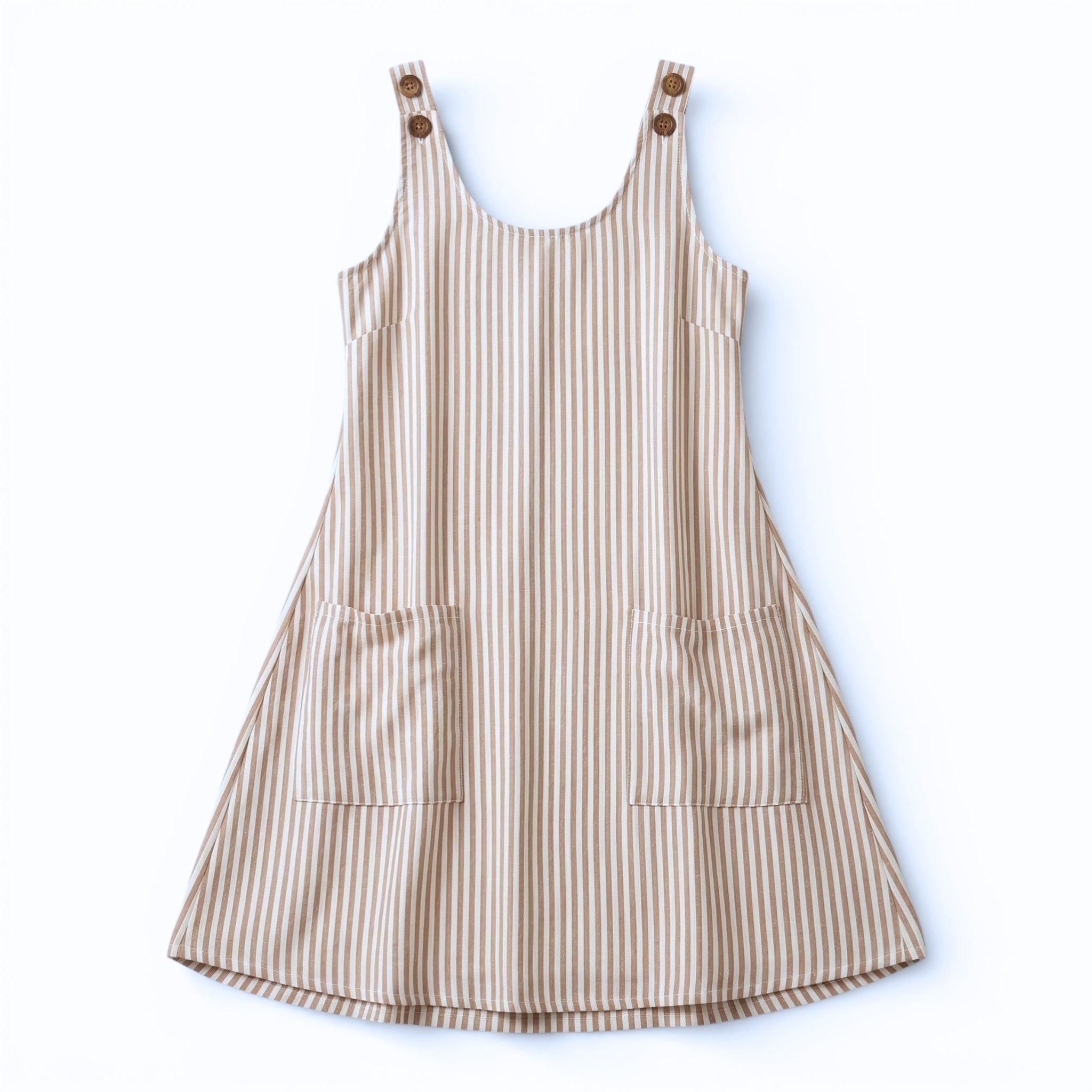 Women’s Sleeveless A-Line Dress – Knee-Length Pocket Design