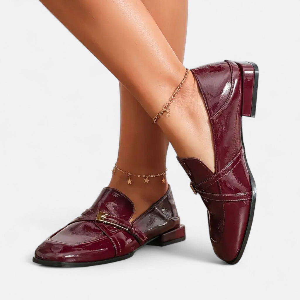 Aveline the Label | Women’s Burgundy Loafers with a Single Strap