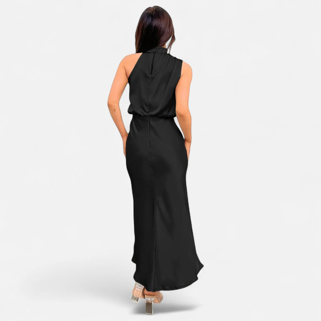 Aveline the Label | Women’s Satin A-Line Sleeveless Long Dress