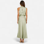 Aveline the Label | Women’s Satin A-Line Sleeveless Long Dress